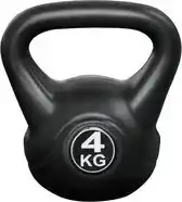 Bol.com Kettlebell 4kg voor binnen en buiten - Kunststof - Zwart aanbieding