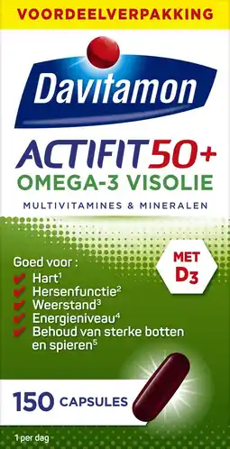 Bol.com Davitamon Actifit 50+ Omega3 - Multivitamine voor 50 plussers - 150 capsules - Voedingssupplement aanbieding