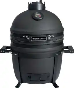 Intratuin Urban Chef kamado barbecue Compact Deluxe mat zwart D 53 H 61 cm aanbieding