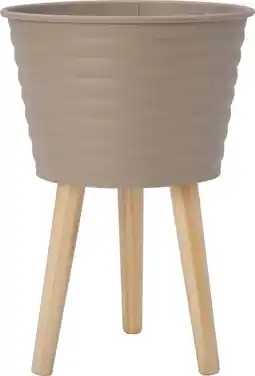 Intratuin Intratuin plantenteil op poten Guus beige D 25 H 43 cm aanbieding