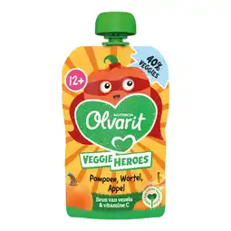Albert Heijn Olvarit Veggie heroes pumpkin, carrot 12m+ aanbieding