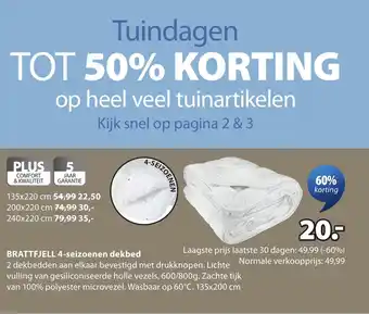 Jysk BRATTFJELL 4-seizoenen dekbed aanbieding