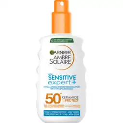 Jumbo Garnier Ambre Solaire Sensitive Zonnebrandspray SPF 50+ 150ML aanbieding