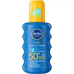 Jumbo Nivea Sun Kids Protect & Play 50+ Zeer Hoog Sun Spray 200 ML aanbieding
