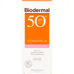 Jumbo Biodermal Zonnemelk Gevoelige Huid SPF 50 Hoog 200 ML aanbieding