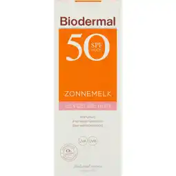 Jumbo Biodermal Zonnemelk Gevoelige Huid SPF 50 Hoog 200 ML aanbieding