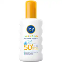 Jumbo Nivea Sun Babies & Kids Sensitive Zonnebrand Spray SPF 50 200 ML aanbieding