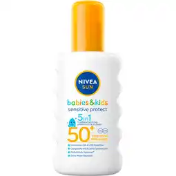 Jumbo Nivea Sun Babies & Kids Sensitive Zonnebrand Spray SPF 50 200 ML aanbieding