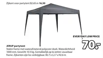 Jysk JERUP partytent aanbieding
