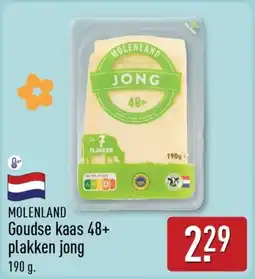 ALDI Molenland goudse kaas 48+ plakken jong aanbieding