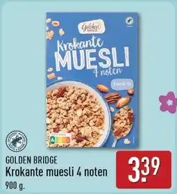 ALDI Golden Bridge Krokante Muesli 4 noten aanbieding