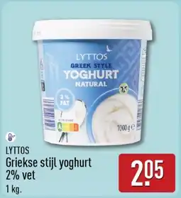 ALDI Lyttos Griekse stijl yoghurt 2% vet aanbieding