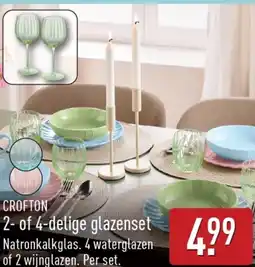ALDI Crofton 2-of 4-delige glazenset aanbieding