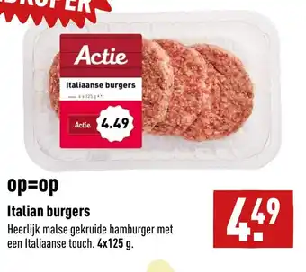 ALDI Italian burgers 4 x 125g aanbieding