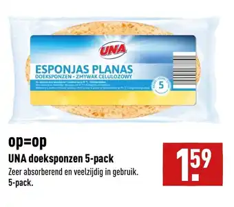 ALDI UNA doeksponzen 5-pack aanbieding