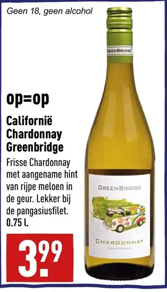 ALDI Californie chardonnay greenbridge aanbieding