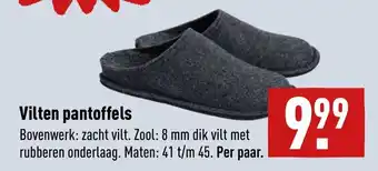ALDI Vilten pantoffels aanbieding