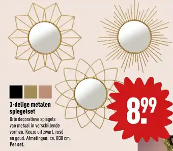 ALDI 3-Delig metalen spiegelset aanbieding