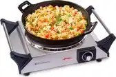 Bol.com KitchenBrothers Elektrische Kookplaat - 1 Pits - 1500W - RVS aanbieding