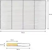 Bol.com Rechthoekig roestvrijstalen grillrooster 54x34 cm met afneembare handgrepen aanbieding