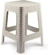 Bol.com Forte Plastics Keukenkrukje/opstapje - rotan - beige - kunststof - 36 x 36 x 45 cm aanbieding