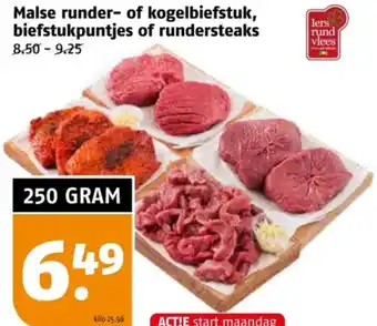 Poiesz Malse runder- of kogelbiefstuk, biefstukpuntjes of rundersteaks aanbieding
