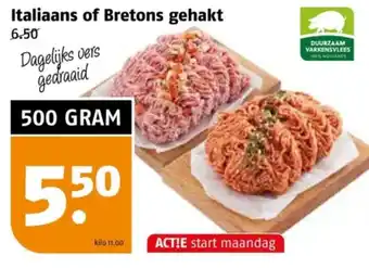Poiesz Italiaans of Bretons gehakt aanbieding