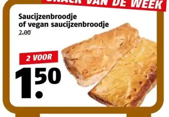 Poiesz Saucijzenbroodje of vegan saucijzenbroodje aanbieding