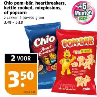 Poiesz Chio pom-bär, heartbreakers, kettle cooked, mixplosions, of popcorn aanbieding