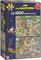 Bol.com Jan van Haasteren - Safari & Storm - 2-in-1 puzzel - 2 x 1000 stukjes puzzel - Legpuzzel aanbieding