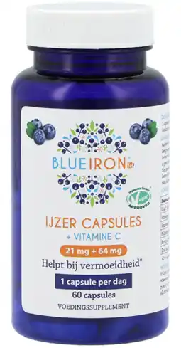 De Online Drogist Blue Iron Ijzer + Vitamine C Capsules aanbieding