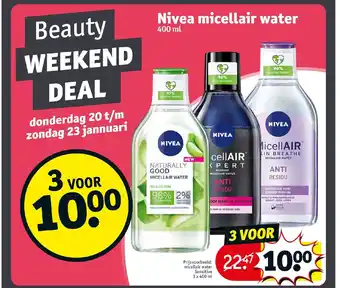 Kruidvat Nivea micellair water 400ml aanbieding