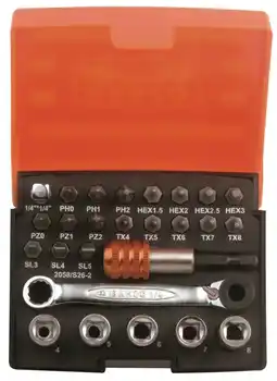 Bol.com Bahco Doppenset 2058/S26-2 - 26-delig bit en doppen - 1/4'' aanbieding