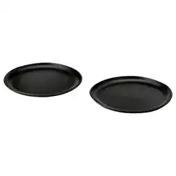 IKEA Twee zwarte ronde schalen met een gestructureerde, gespikkelde afwerking staan naast elkaar aanbieding