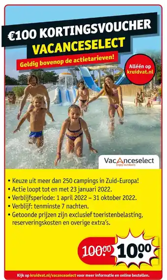 Kruidvat €100 Kortingsvoucher vacanceselect aanbieding