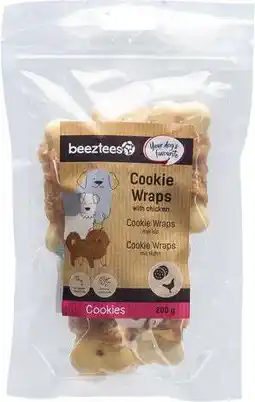 Intratuin Beeztees natuurlijke snack kip large cookie wraps 200 g aanbieding
