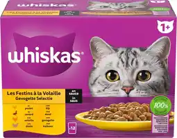 Intratuin Whiskas natvoer adult gevogelte selectie 85 g 12 stuks aanbieding