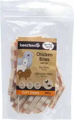Intratuin Beeztees natuurlijke snack kip met vis bites 200 g aanbieding