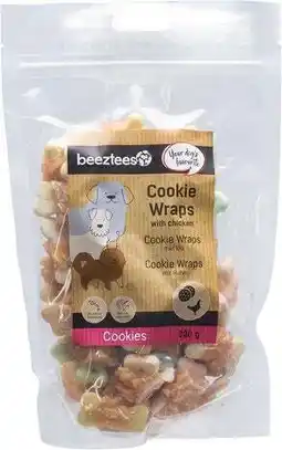 Intratuin Beeztees natuurlijke snack kip small cookie wraps 200 g aanbieding