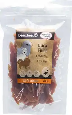 Intratuin Beeztees natuurlijke snack eendenfilet 200 g aanbieding