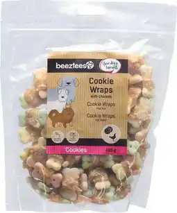 Intratuin Beeztees natuurlijke snack kip small cookie wraps 400 g aanbieding