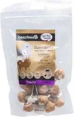 Intratuin Beeztees natuurlijke snack kip met rijst dumbbells 200 g aanbieding