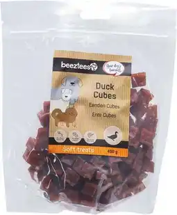 Intratuin Beeztees natuurlijke snack eend cubes 400 g aanbieding