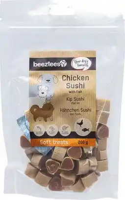 Intratuin Beeztees natuurlijke snack kip met vis sushi 200 g aanbieding