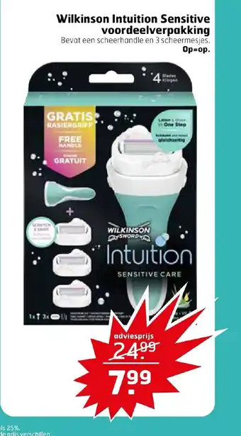 Trekpleister Wilkinsons intuition sensitive voordeelverpakking aanbieding