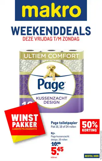 Makro Page Toiletpapier 16/18/24 rollen aanbieding