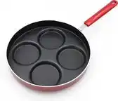 Bol.com YILTEX – Pannenkoekenpan - Poffertjespan – Poffertjesmaker – 26cm – Rood aanbieding