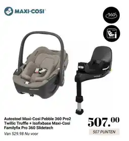 Van Asten BabySuperstore Autostoel Maxi-Cosi Pebble 360 Pro2 Twillic Truffle + Isofixbase Maxi-Cosi Familyfix Pro 360 Slidetech aanbieding
