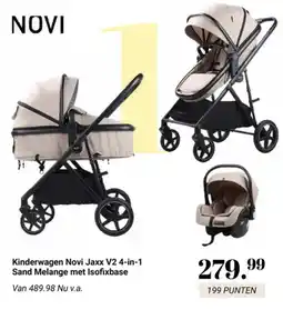 Van Asten BabySuperstore Kinderwagen Novi Jaxx V2 4-in-1 Sand Melange met Isofixbase aanbieding