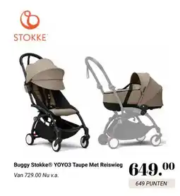 Van Asten BabySuperstore Buggy Stokke YOYO3 Taupe Met Reiswieg aanbieding